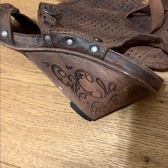 Neosens Brown Leather Bootie Heels size 41 - Picture 5 of 7